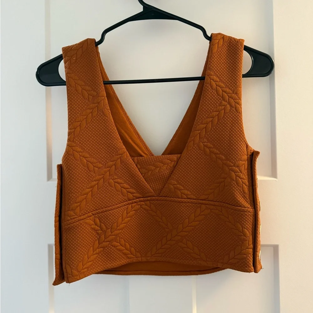 Maeve Rust Textured Tank Top - Picture 2 of 3